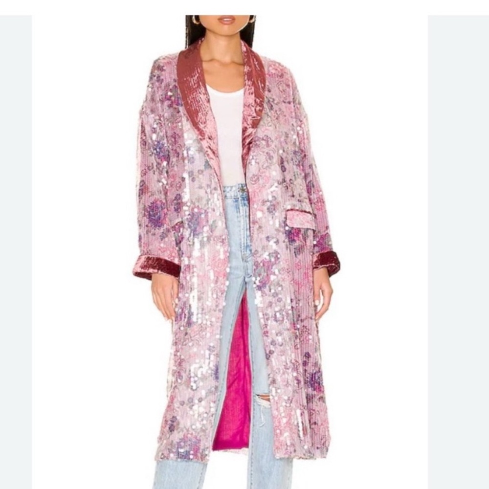 Free people Kealey sequin duster jacket new size small